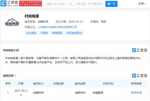 數字文化創意內容應用服務商村尚有家獲尚隆富海戰略投資，加速產業升級